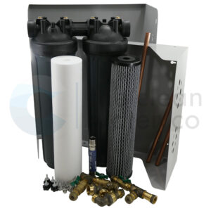 wh1cab whole house chlorine & bacteria filtration | water softener & scale protection | wall mount cabinet